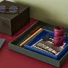 Lux lackad dekorationsbricka 19x19x3,5 cm, Ultramarin