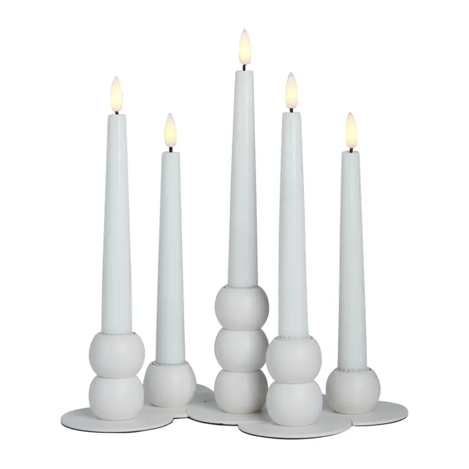 Lykke kombinerbar ljusstake inkl. 5 st LED-ljus, White