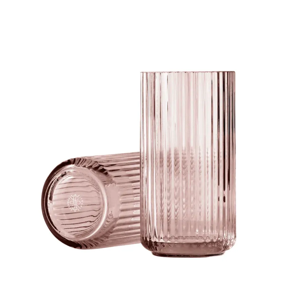 Lyngby vas glas burgundy, 20 cm