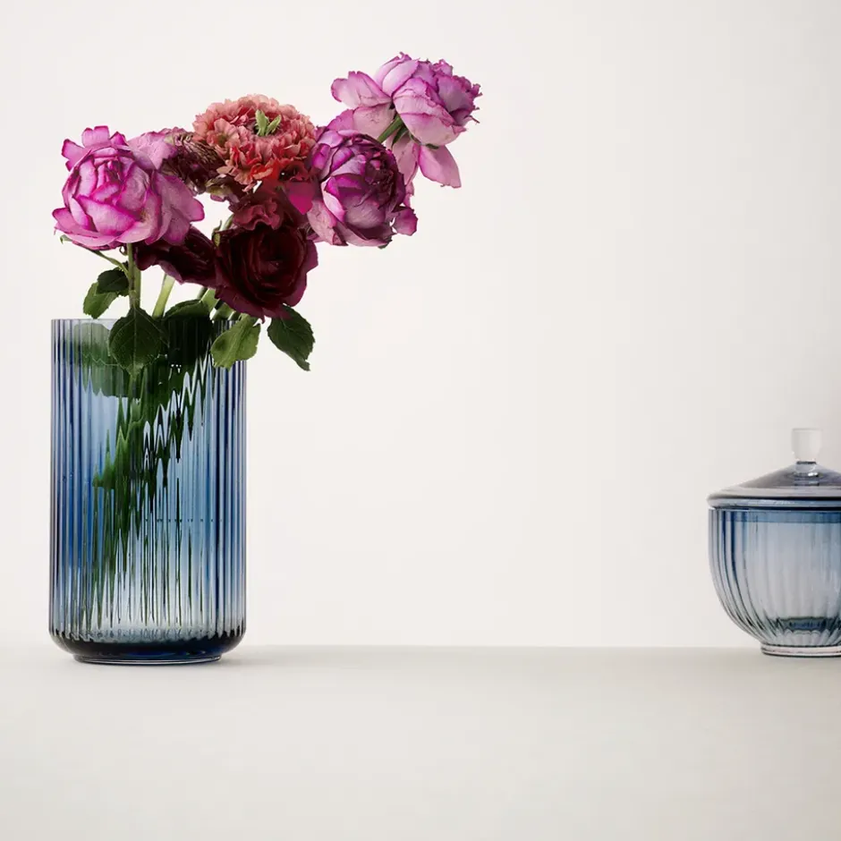 Lyngby vas glas midnattsblå, 31 cm
