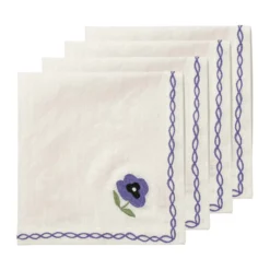 Madelen Möllard Pansy bomullsservett, Blue, 4-pack, 45x45 cm