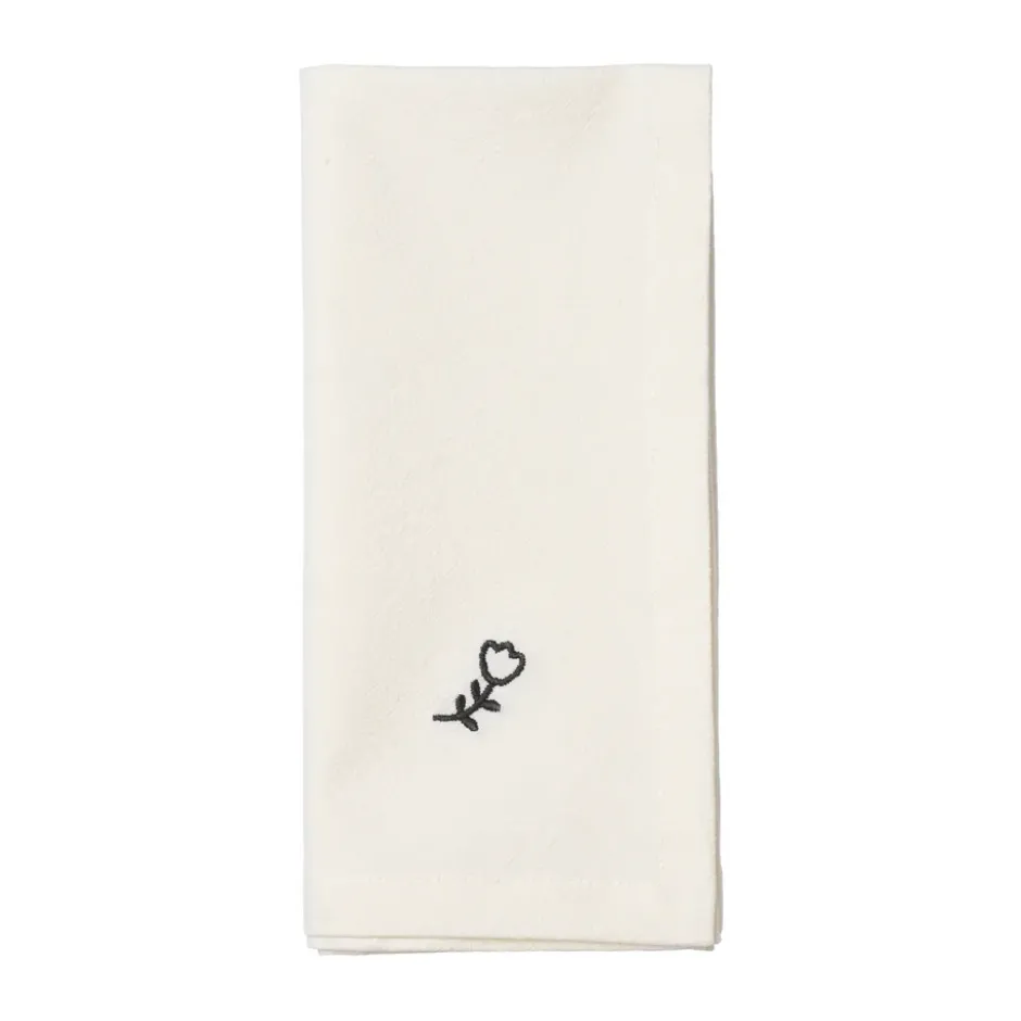 Mai tygservett 45x45 cm, Black-off white