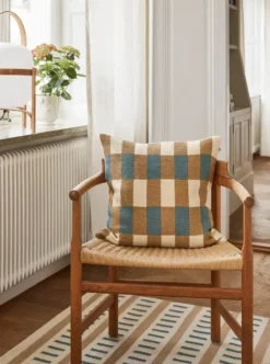 Marari kuddfodral, Khaki-Heaven Blue, 50x50 cm