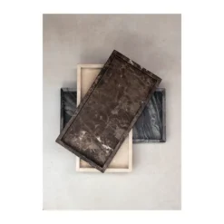 Marble dekorationsbricka 16x31 cm, Svart-grå