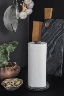Marble hushållspappershållare, Black-grey