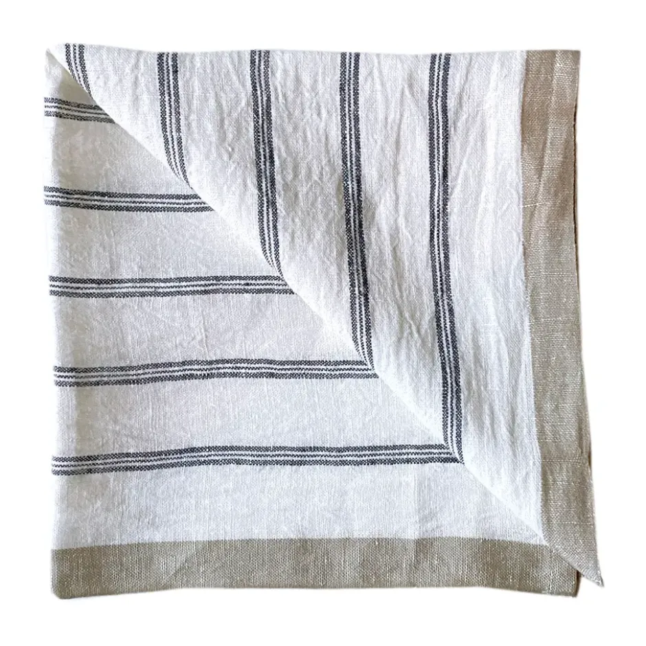 Maya linneservett 50x50 cm, Navy Stripe