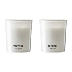 Meraki doftljus 15 timmar 2-pack, White garden