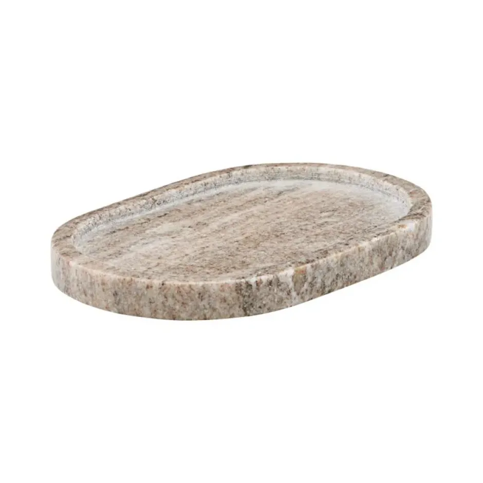 Meraki oval bricka beige, 12,5x19,5 cm