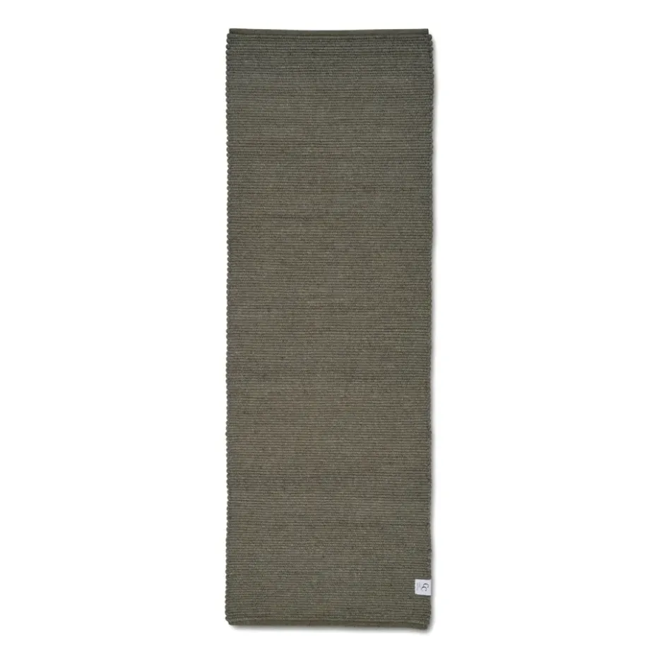 Merino gångmatta, Dark green, 80x250 cm