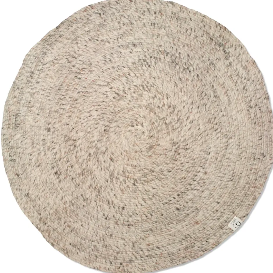Merino ullmatta rund Ø160 cm, Beige