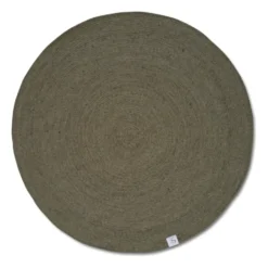 Merino ullmatta rund Ø200 cm, Dark green