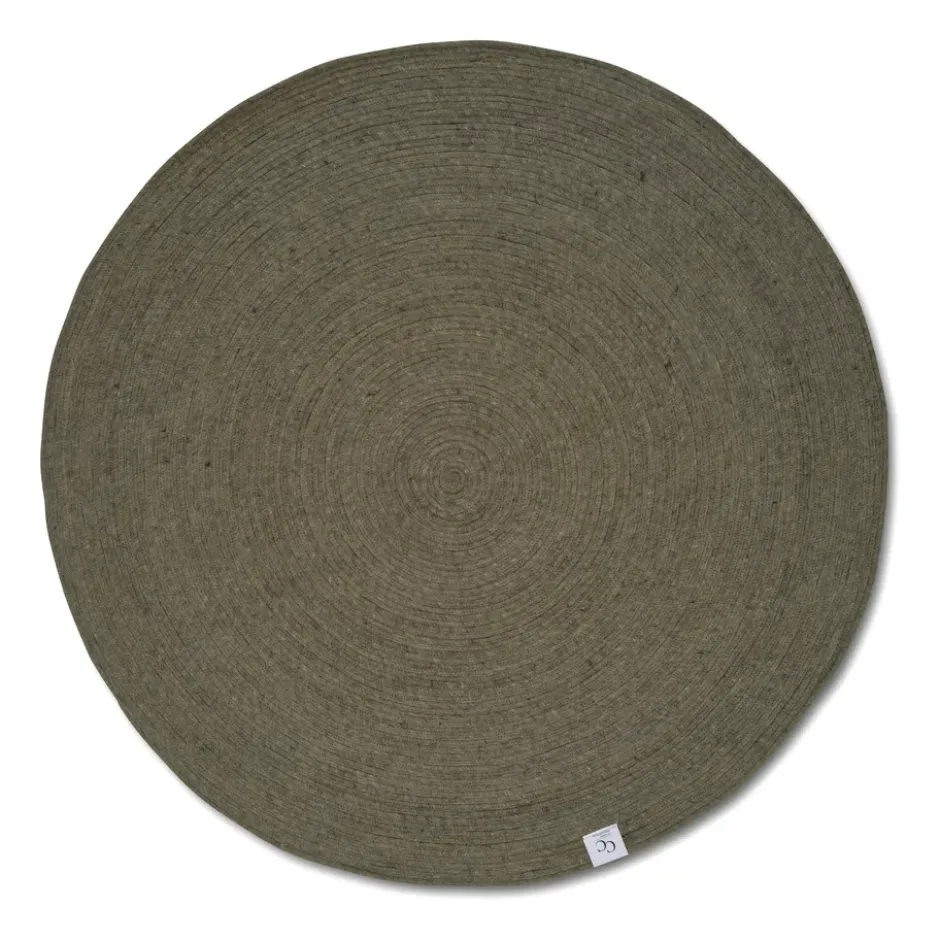 Merino ullmatta rund Ø200 cm, Dark green