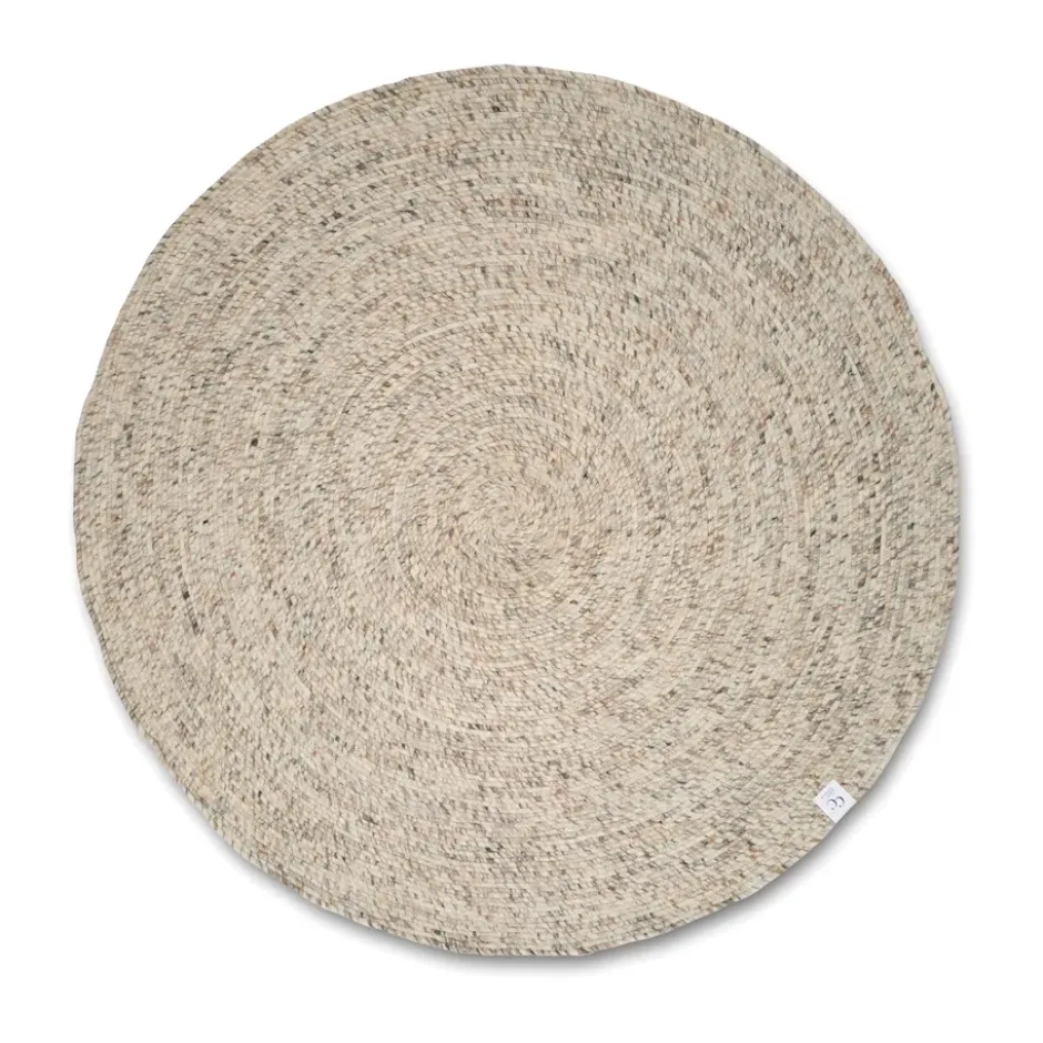 Merino ullmatta rund Ø240 cm, Natural beige