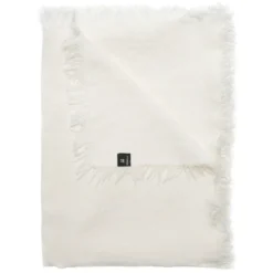 Merlin pläd i linne 130x170 cm, Off-white (vit)