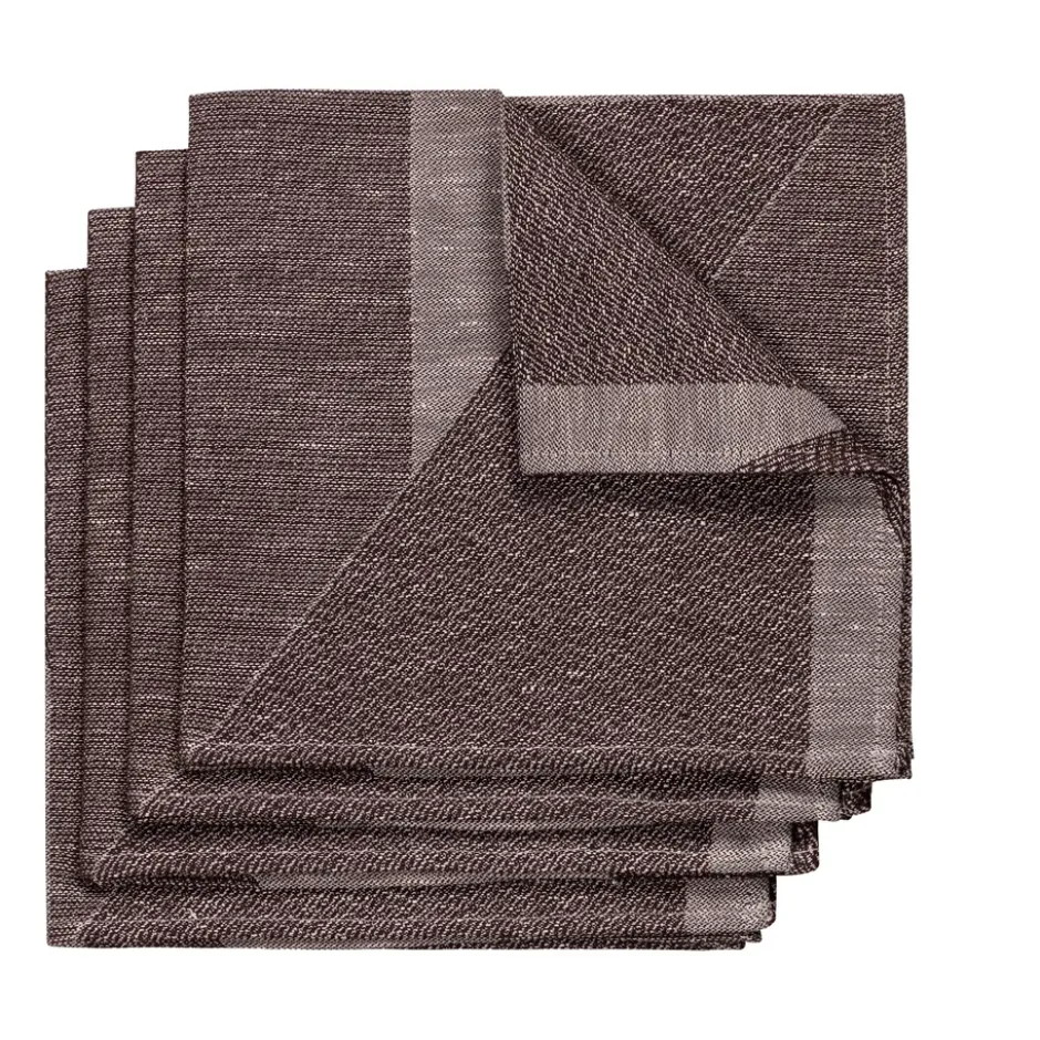 Metric tygservett 47x47 cm 4-pack, Brun-vit