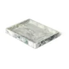 Mist dekorationsbricka 15x20 cm, Emerald-off white