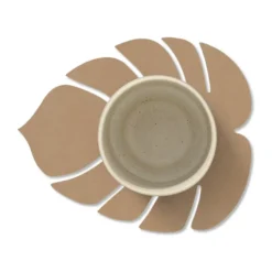 Monstera Leaf Nupo glasunderlägg, Nougat