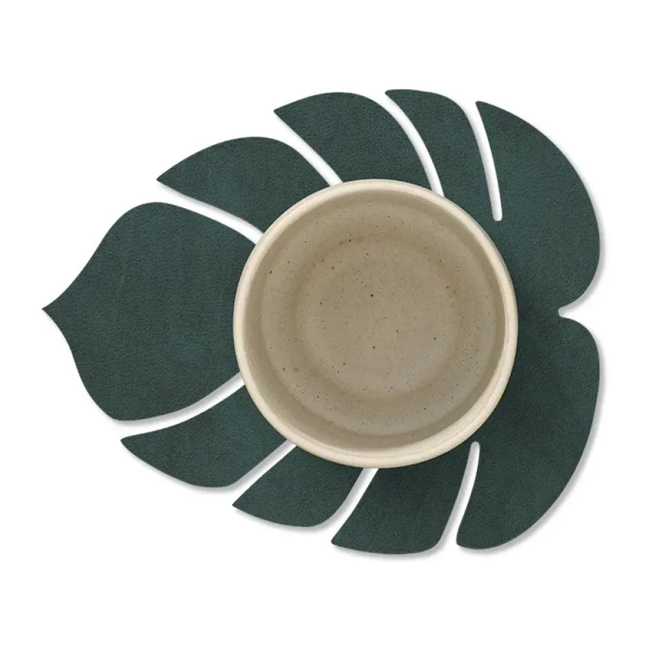 Monstera Leaf Nupo glasunderlägg, Mörkgrön