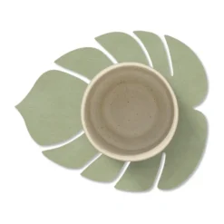 Monstera Leaf Nupo glasunderlägg, Olivgrön