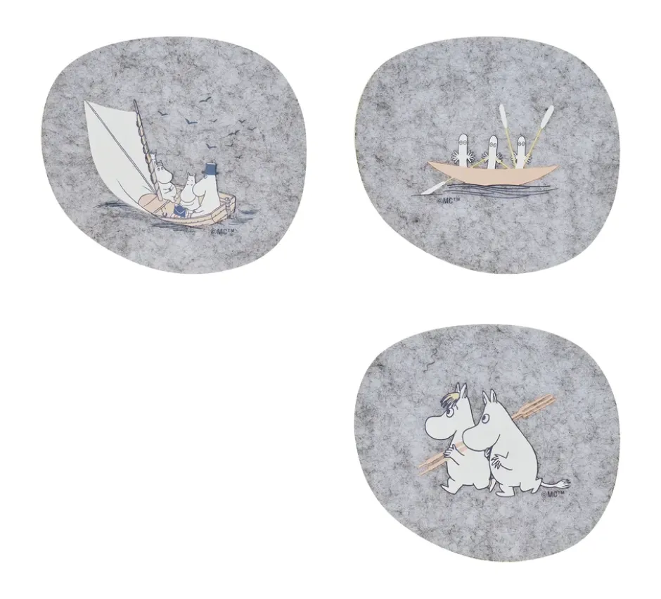 Moomin glasunderlägg 9,5x11 cm 4 delar, Sailors