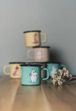Moomin Retro emaljmugg 37 cl, Mint