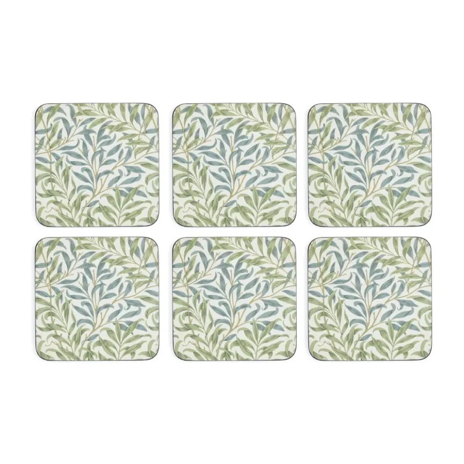 Morris & Co Willow Bough glasunderlägg 6-pack, Grön, blå