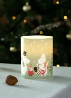 Mumin blockljus LED 12,5 cm, Festive spirits