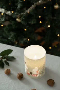 Mumin blockljus LED 12,5 cm, Festive spirits