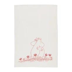Mumin kökshandduk 50x70 cm, Kärlek vit