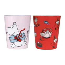 Mumin Lilla My tumblermuggar 20 cl 2-pack, Röd-rosa