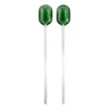 Muurla salladsbestick glas 2-pack, Green-clear