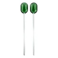 Muurla salladsbestick glas 2-pack, Green-clear