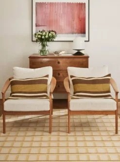 Mysore ullmatta, Off White-Masala Yellow-Yellow, 180x270 cm