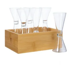 Nature snapsglas i bambubox 6-pack 4 cl, Bambu-klar