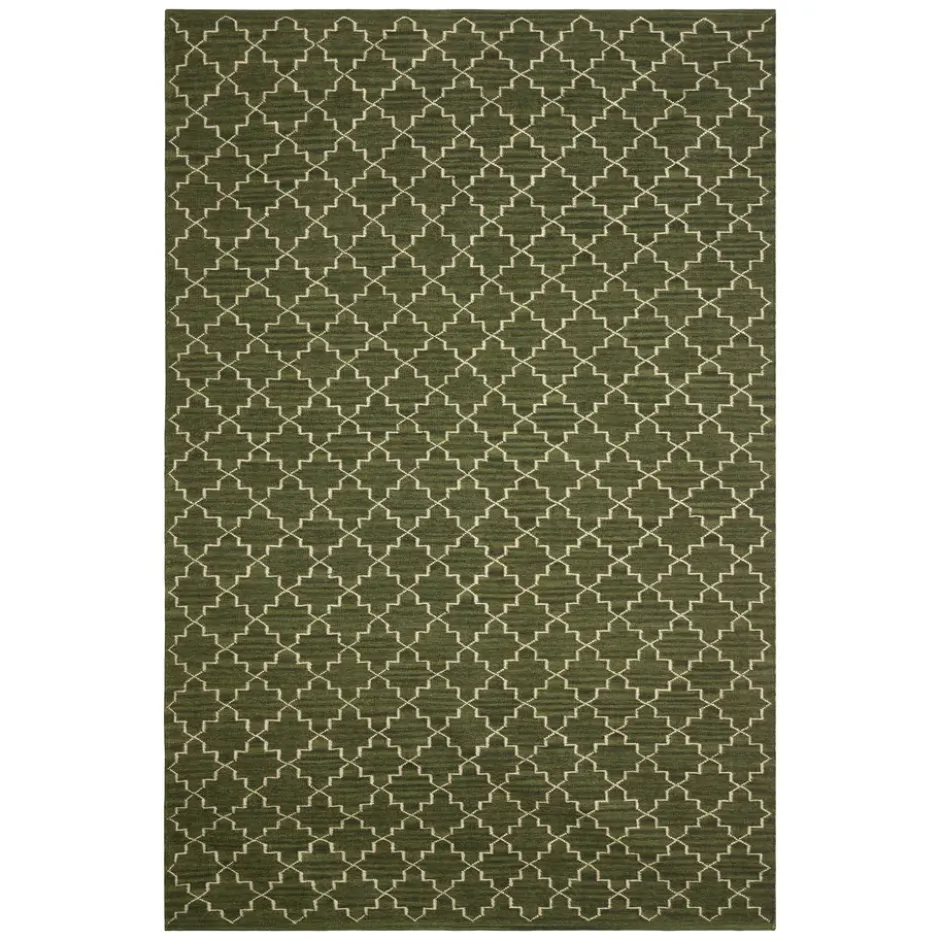 New Geometric matta 180x272 cm, Green melange- off white