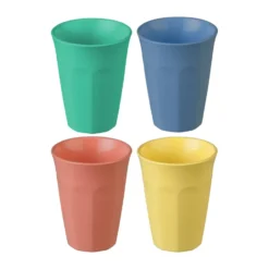 Nora kopp M 30 cl 4-pack, Blå-korall-grön-gul