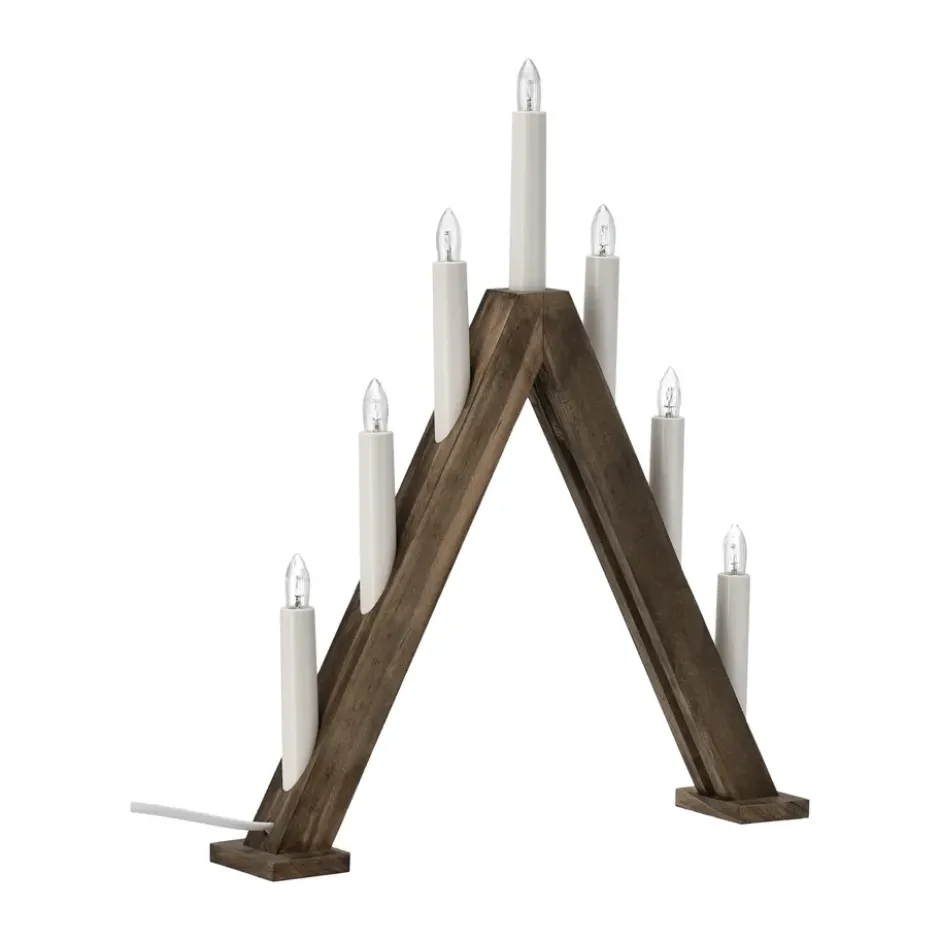 Nord adventsljusstake 40 cm, Mörkbetsad