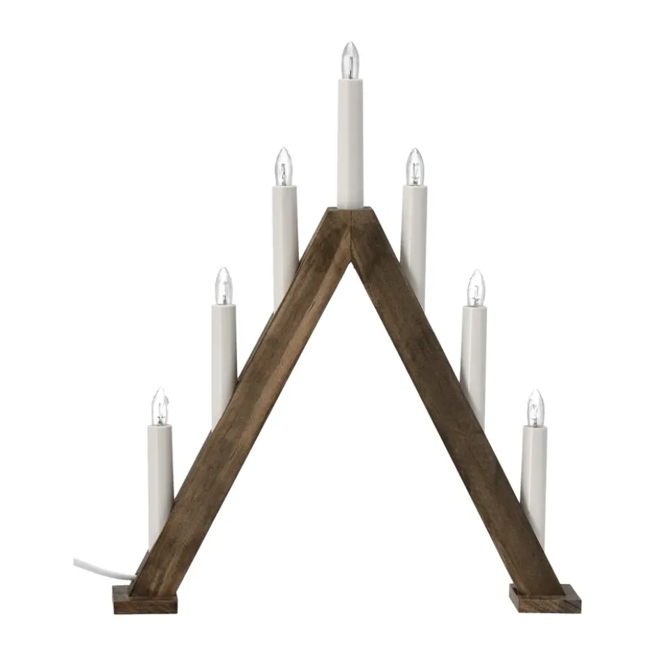 Nord adventsljusstake 40 cm, Mörkbetsad
