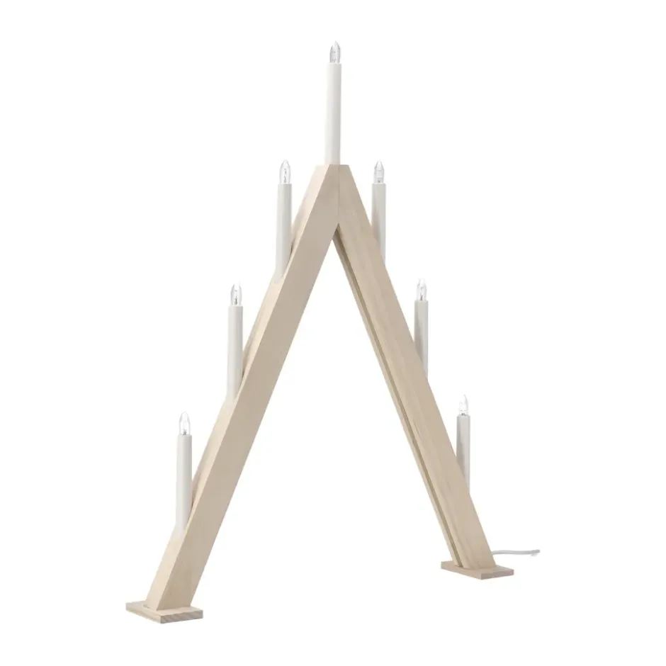 Nord adventsljusstake 60 cm, Vitlaserad
