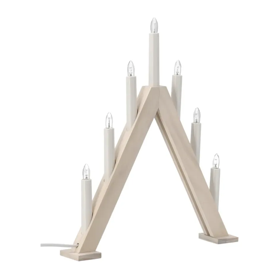 Nord adventsljusstake 40 cm, Vitlaserad