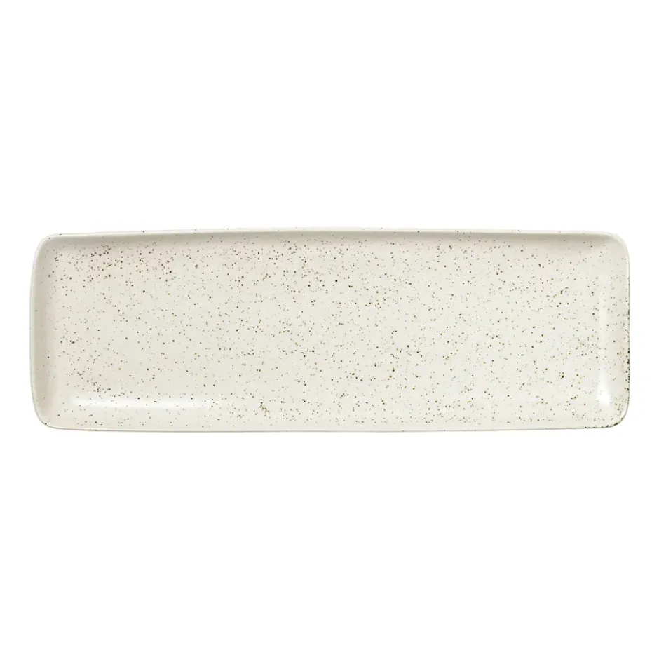 Nordic Vanilla fat rektangulärt 12,5x35 cm, Cream with grains