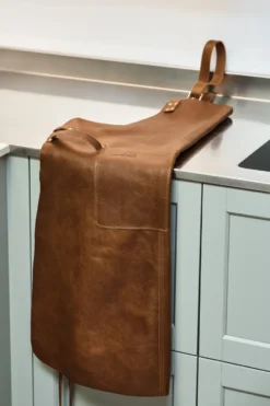 Nordwik förkläde läder, Brun