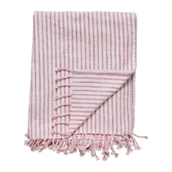 Olivia pläd 130x170 cm, Off White-Dark Coral