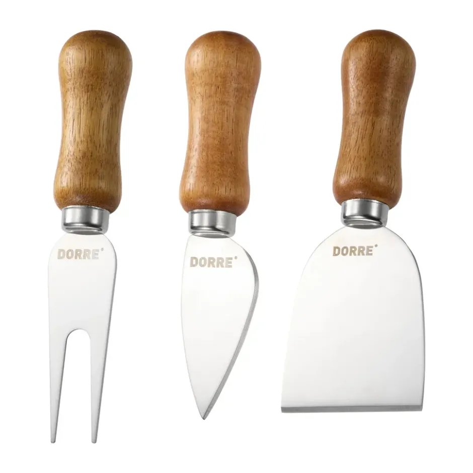 Olva ostknivsset, Akaciaträ, rostfritt stål, 3 delar, 13 cm