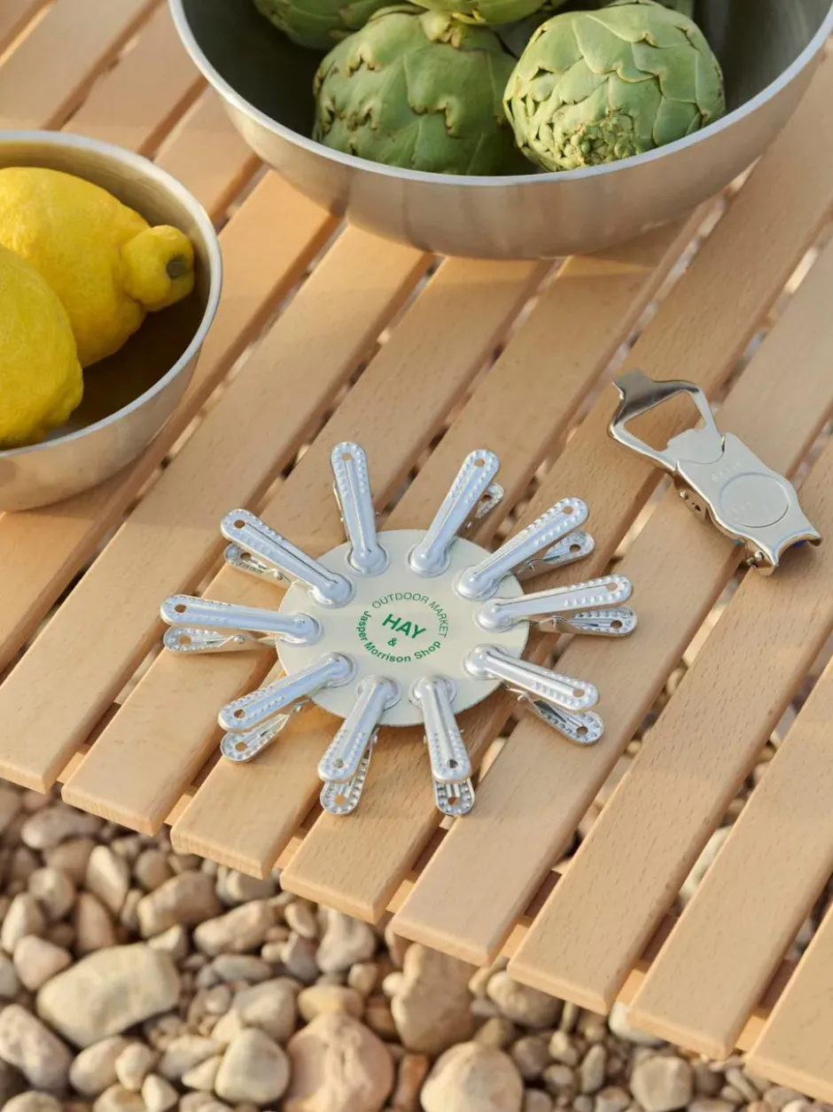 Outdoor Market klädnypa, Silver, 10-pack