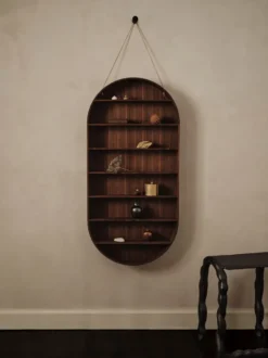 Oval Dorm hylla, Smoked oak