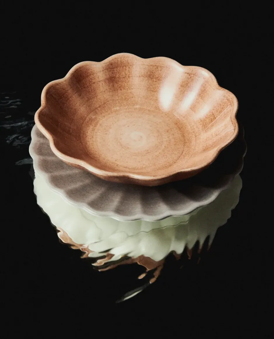 Oyster skål 16x18 cm, Cinnamon