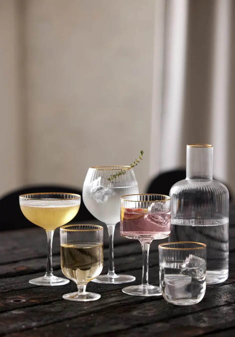 Palermo Gold cocktailglas 31,5 cl 4-pack, Klar-guld