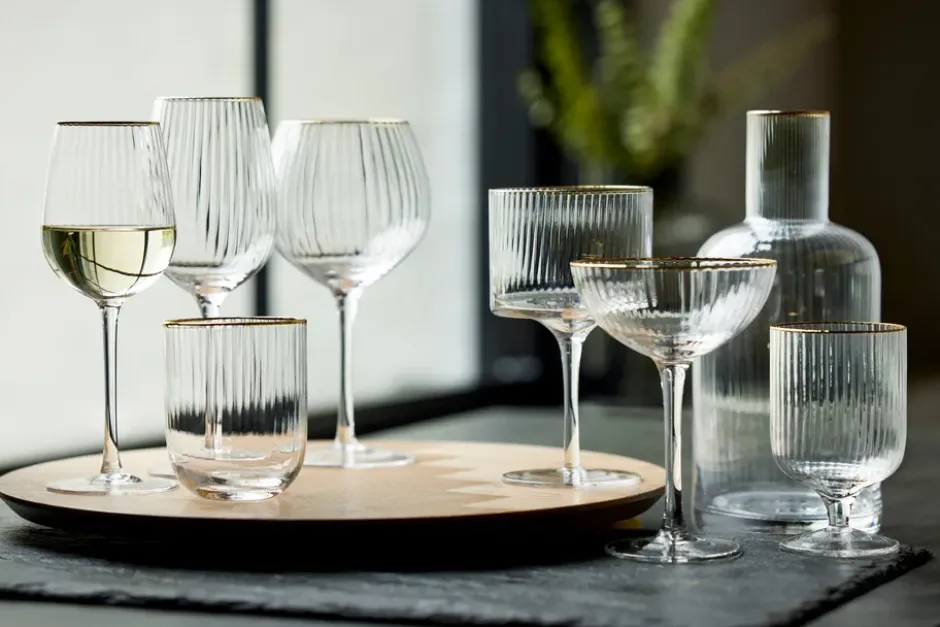 Palermo Gold gin & tonicglas 32 cl 4-pack, Klar-guld