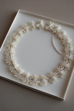 Paper flake krans julhänge, White